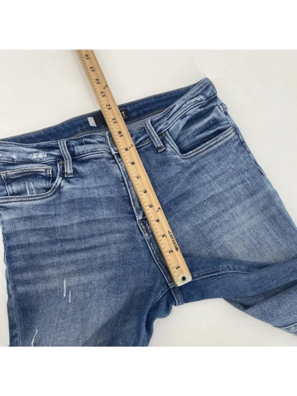 KUT From The Kloth Size 8 Blue Rachel High Rise Mom Jeans Cropped Distressed
